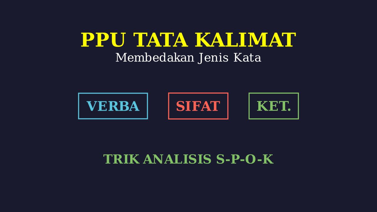 Membedakan Kata Kerja, Sifat, dan Keterangan