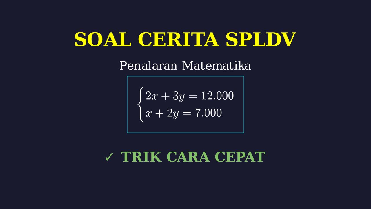 Menyelesaikan Soal Cerita SPLDV