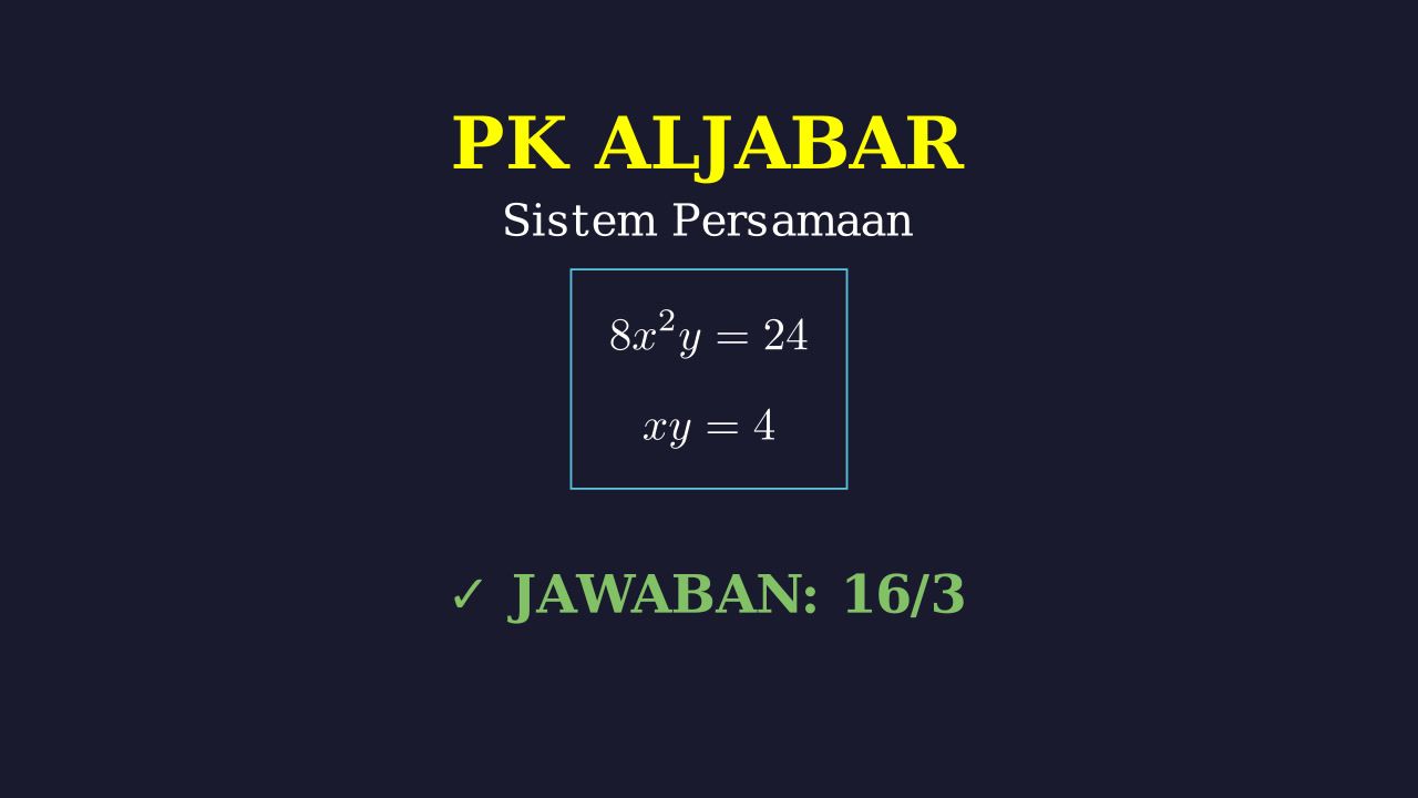 Aljabar: Menghitung Nilai y