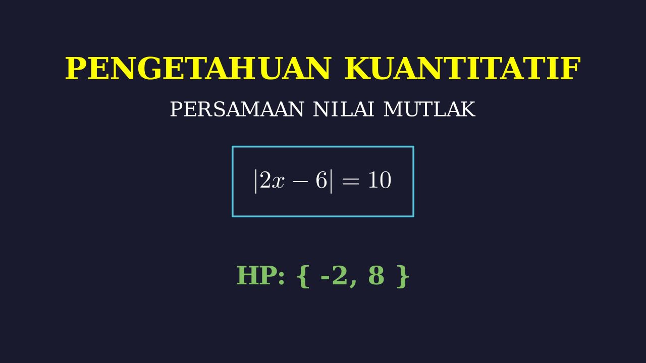 Persamaan Nilai Mutlak