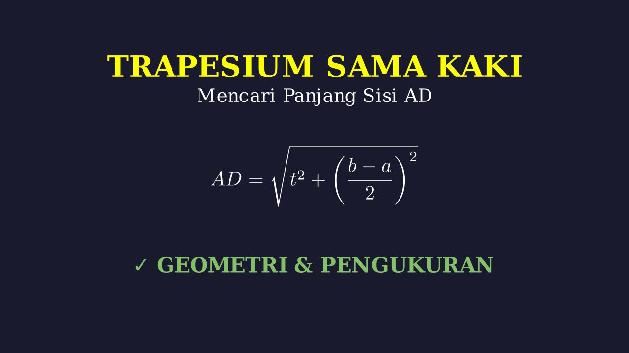 Mencari Sisi Miring Trapesium Sama Kaki