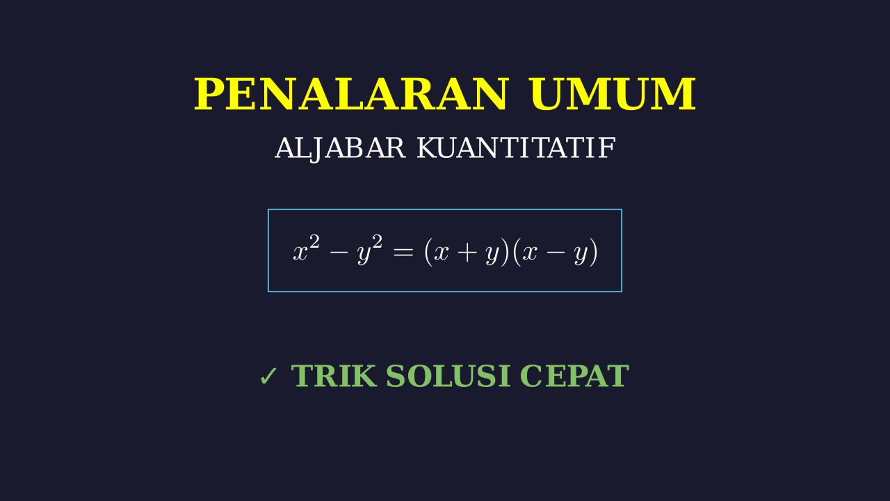 Aljabar: Penalaran Umum