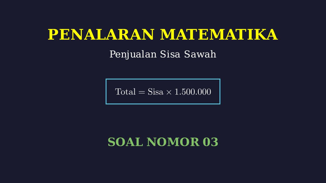 Menghitung Harga Jual Sisa Sawah