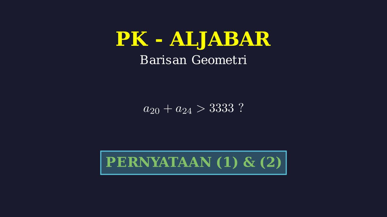 Kecukupan Data: Barisan Geometri