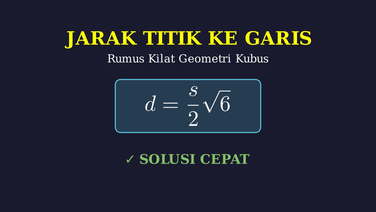 Rumus Kilat: Jarak Titik Ke Garis Kubus