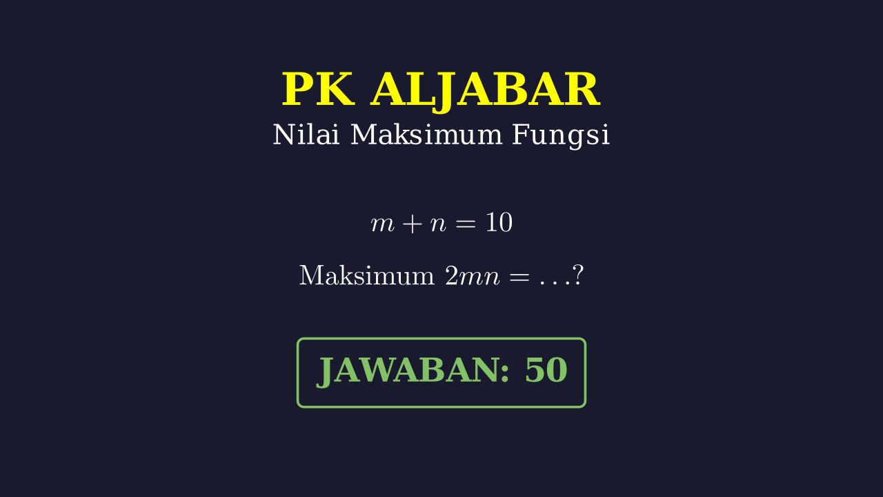 Menentukan Nilai Maksimum Aljabar