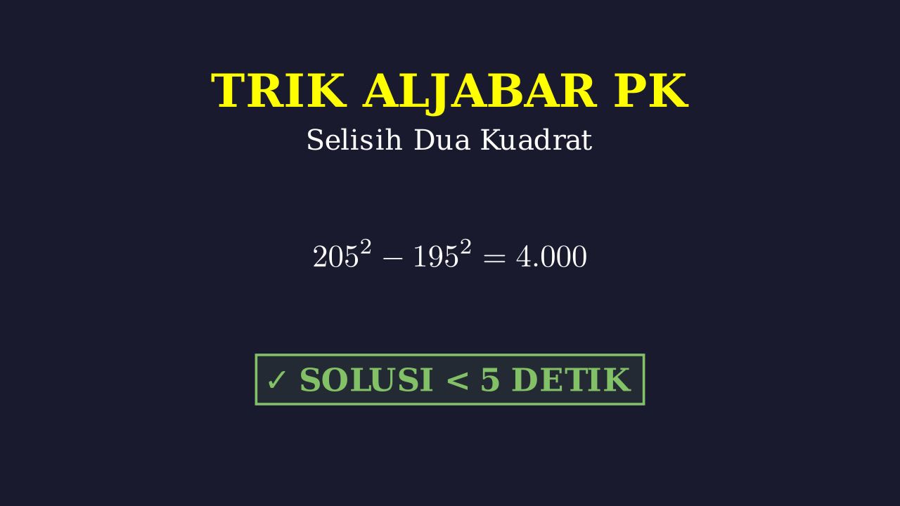 Trik Aljabar: Hitung Cepat Bilangan Besar