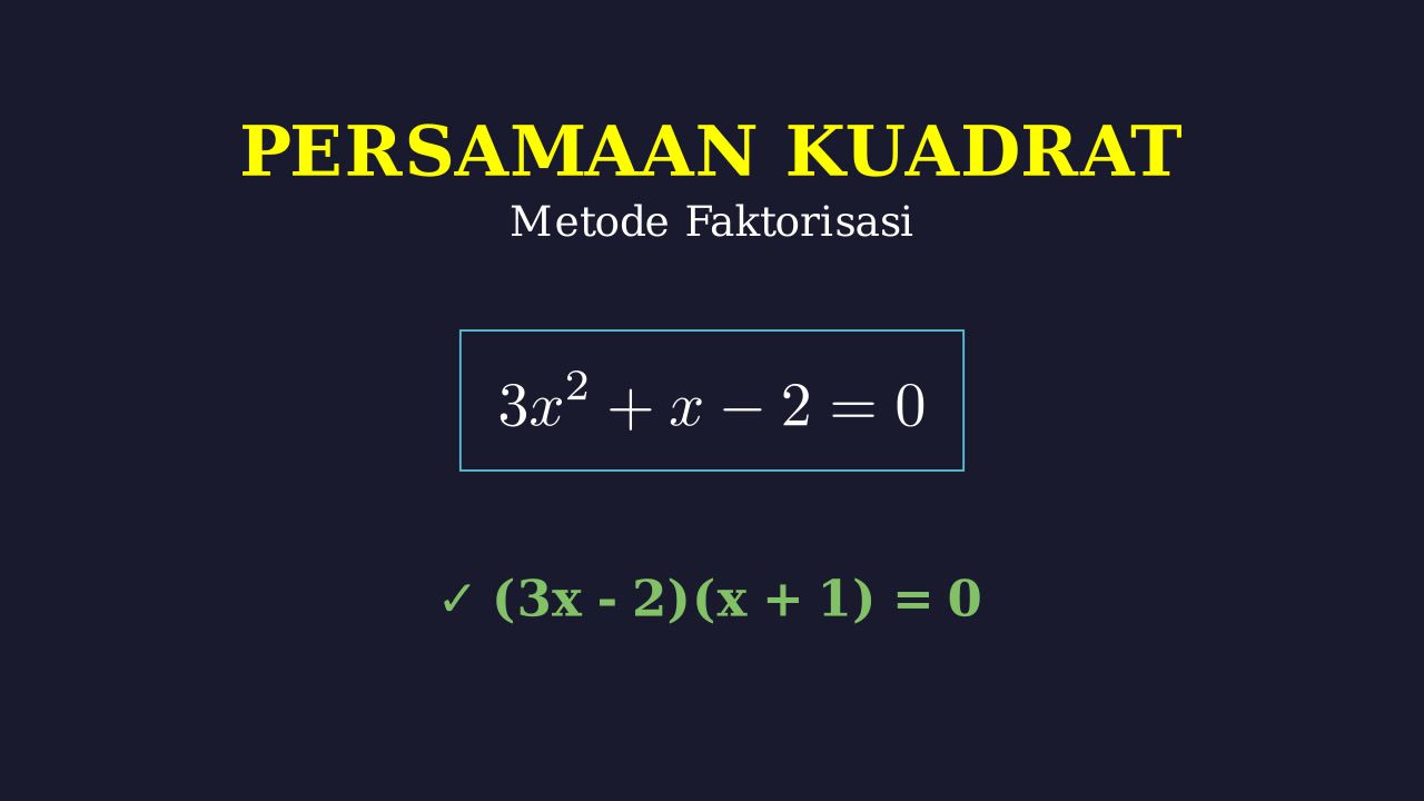 Factoring Quadratic Equations: 3x² + x - 2 = 0