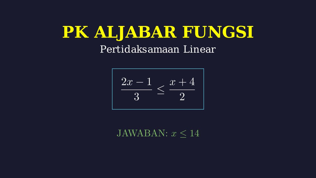 Penyelesaian Pertidaksamaan Linear Pecahan