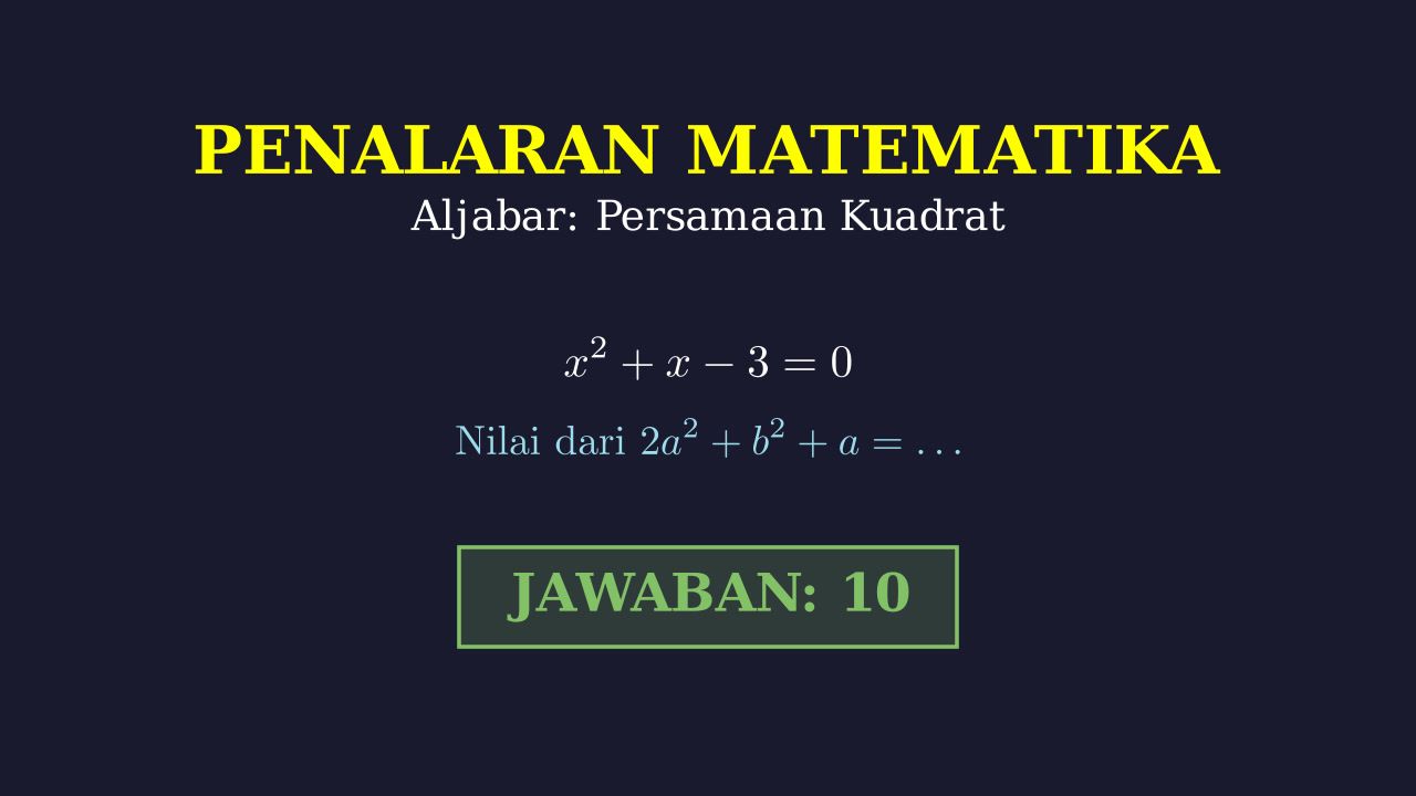 Nilai Ekspresi Akar Persamaan Kuadrat