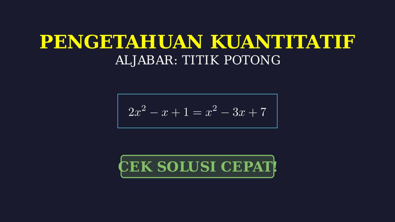 Titik Potong Dua Fungsi Kuadrat