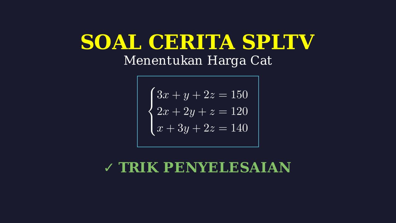 Soal Cerita SPLTV: Menghitung Harga Cat