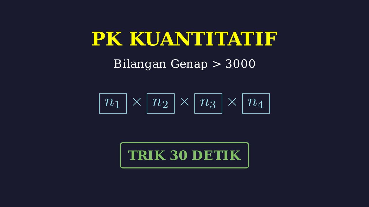 Bilangan Genap 4 Angka Berbeda Di Atas 3000