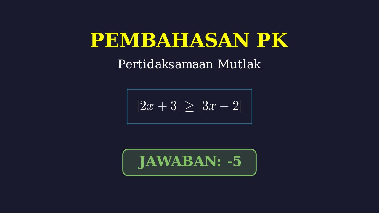 Pertidaksamaan Nilai Mutlak