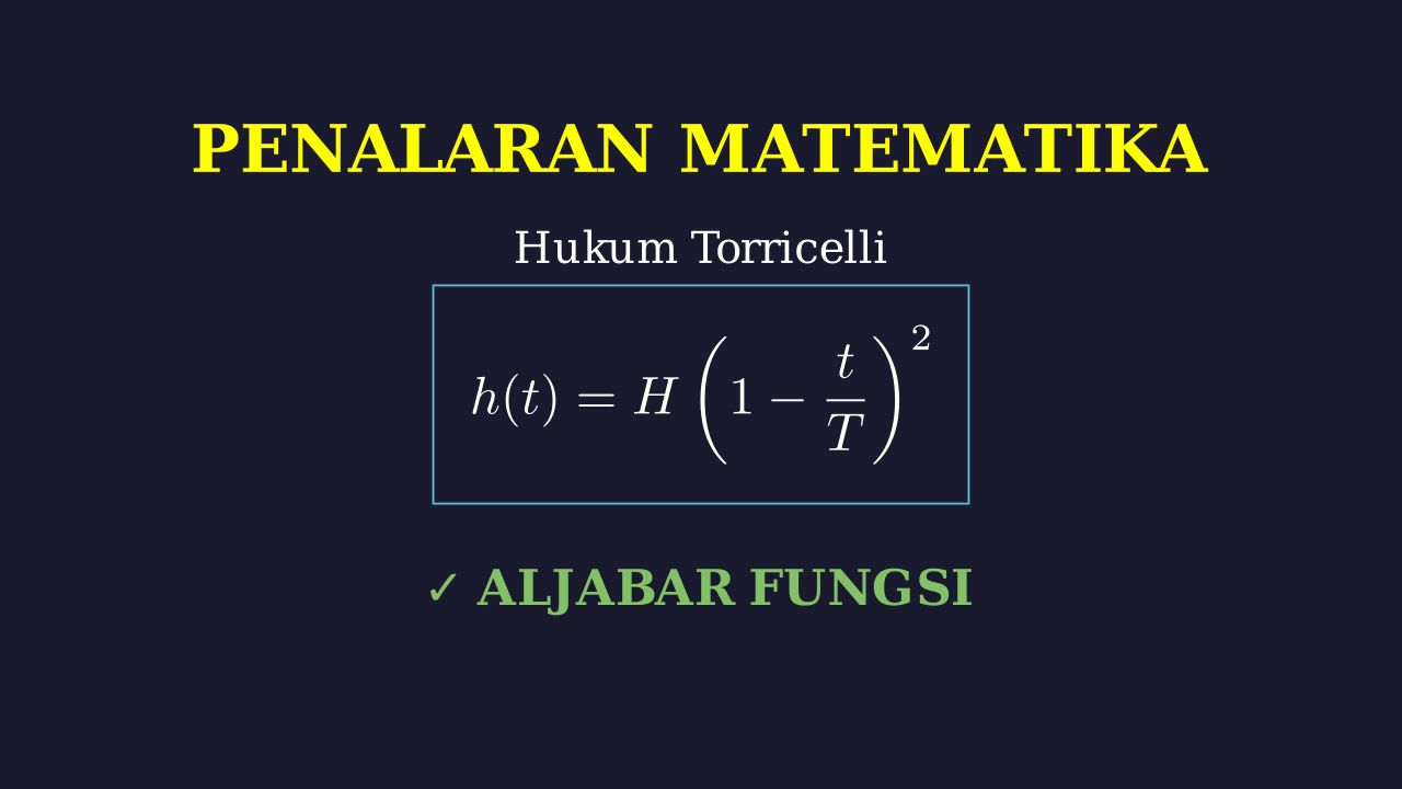 Hukum Torricelli: Pengosongan Tangki Air