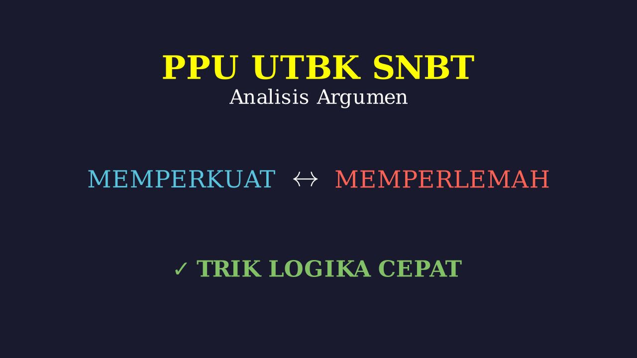 Analisis Argumen: Memperkuat & Memperlemah