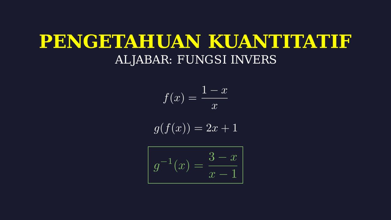 Invers Fungsi Komposisi