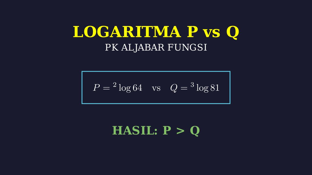 Perbandingan Nilai Logaritma P dan Q