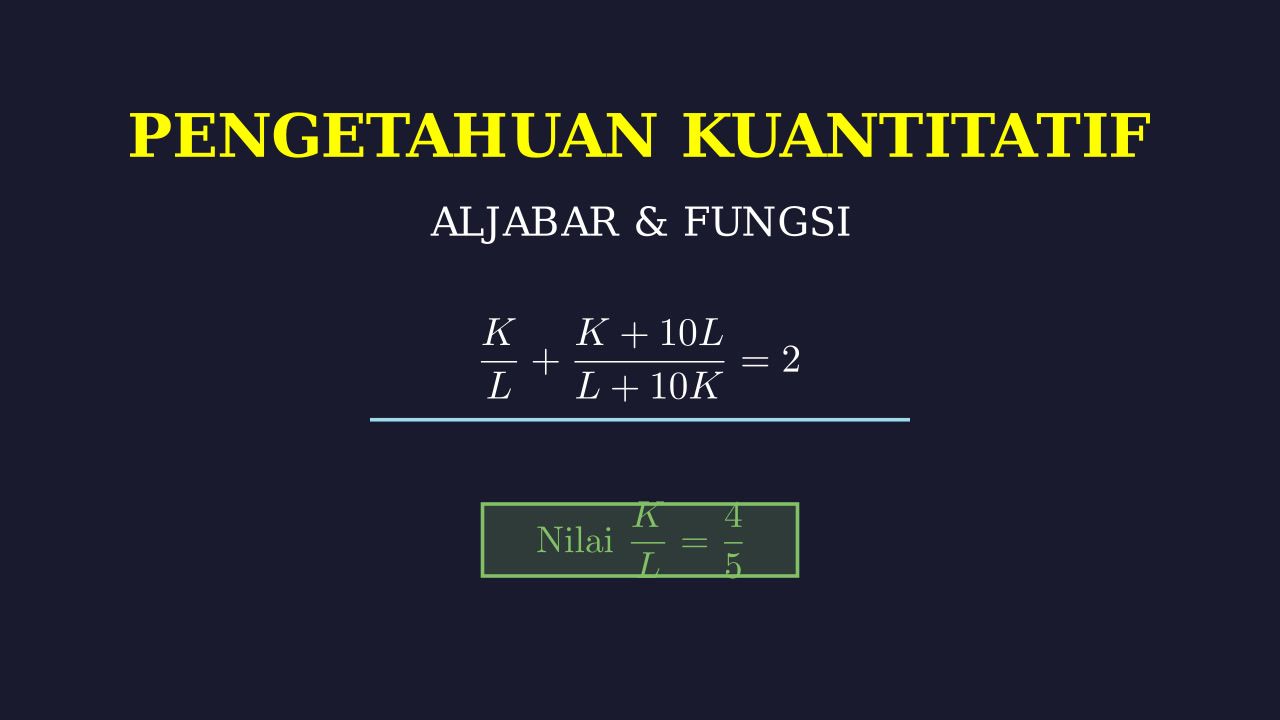 Aljabar: Mencari Nilai K/L