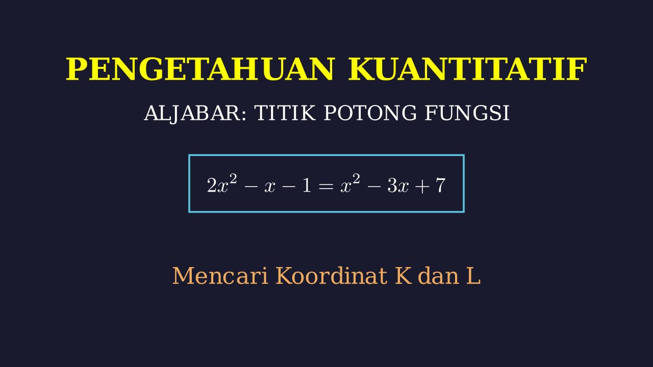 Titik Potong Dua Fungsi Kuadrat