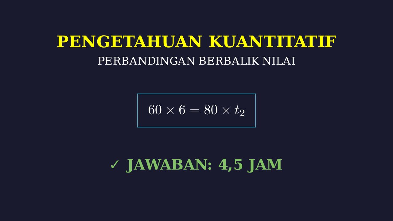 Menghitung Waktu: Perbandingan Berbalik Nilai