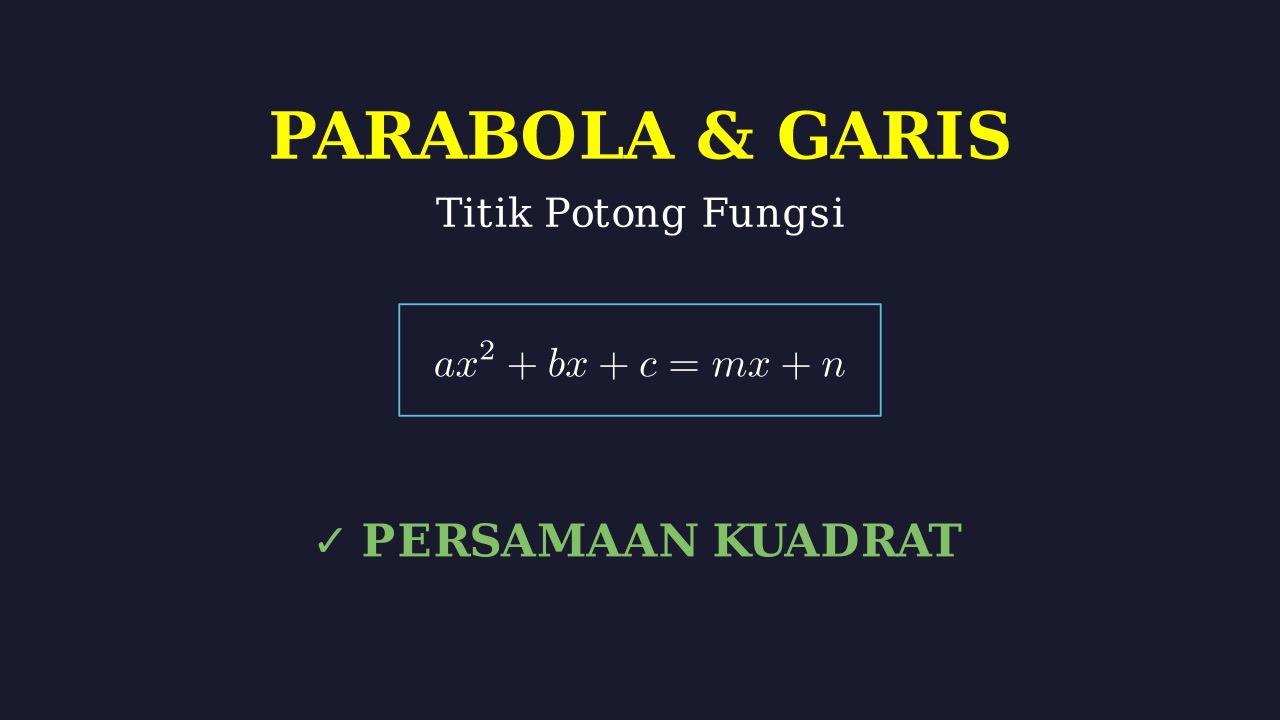 Parabola dan Garis Lurus: Persamaan & Titik Potong