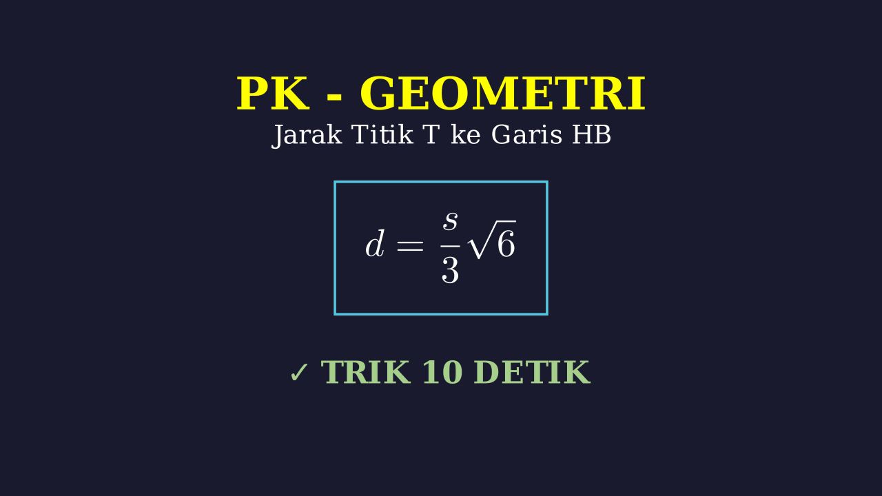 Jarak Titik ke Garis pada Kubus