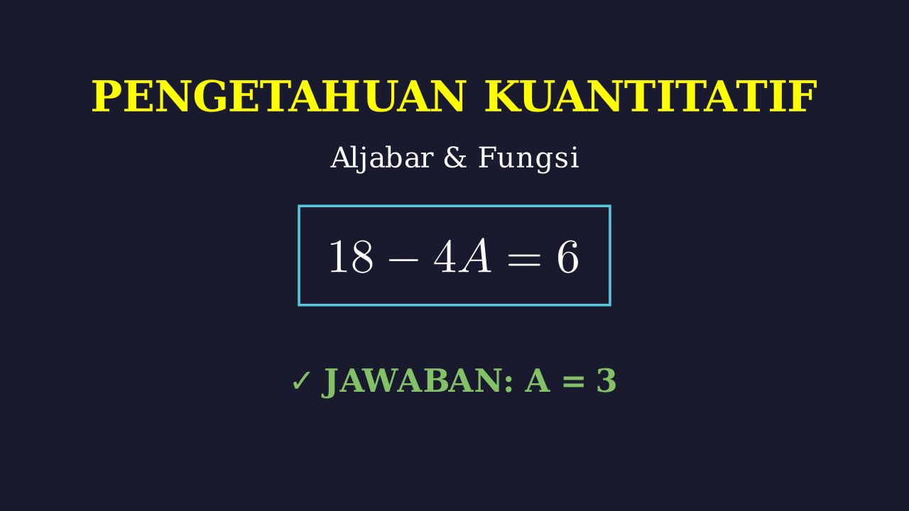 Pembahasan 5 Soal Pengetahuan Kuantitatif