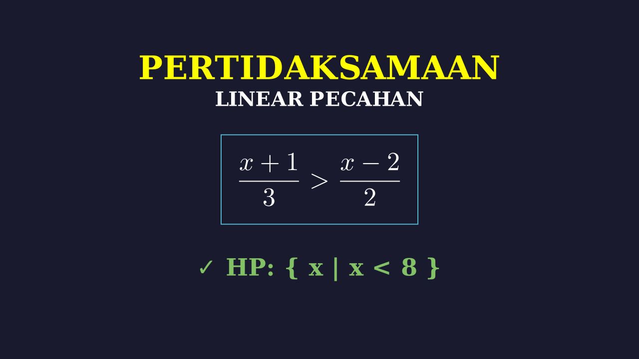 Penyelesaian Pertidaksamaan Linear Pecahan