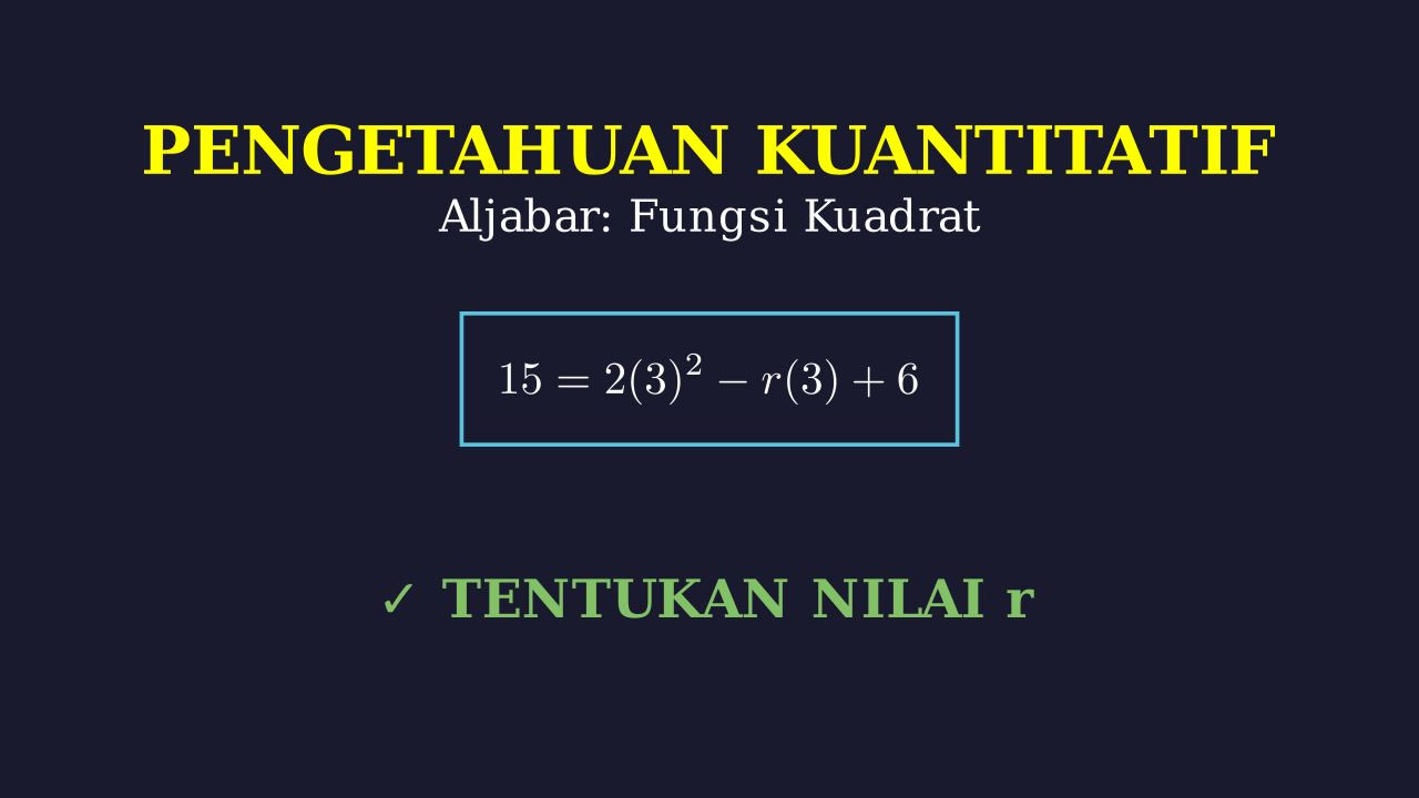 Menentukan Nilai Variabel Fungsi Kuadrat