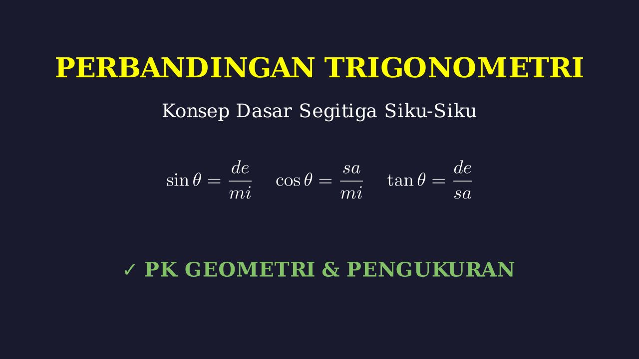 Konsep Dasar Perbandingan Trigonometri