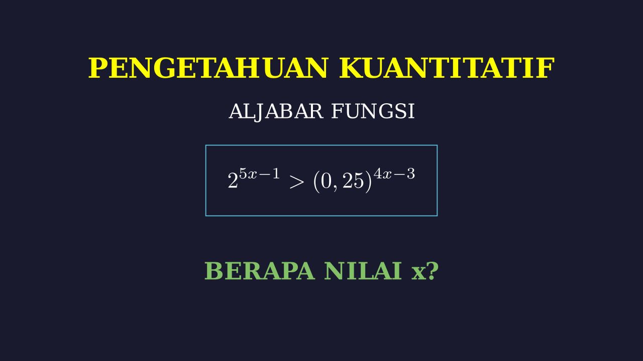 Pertidaksamaan Fungsi Eksponen