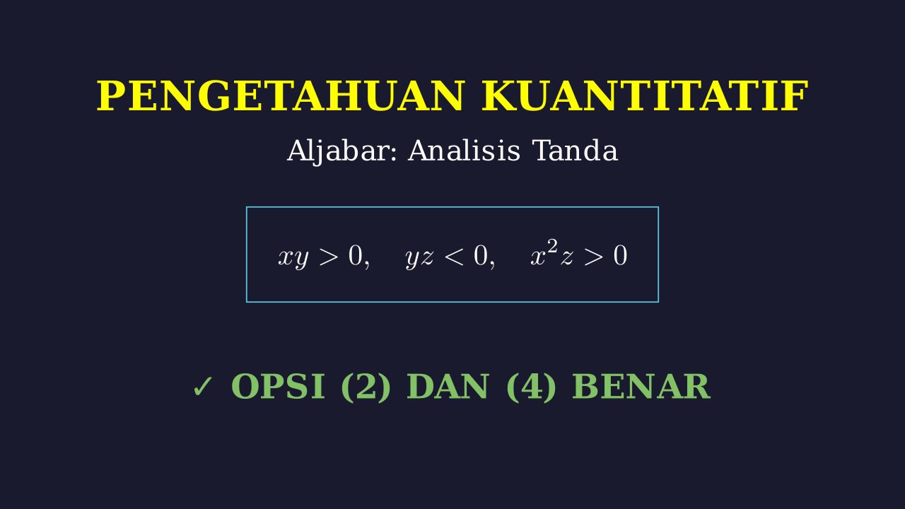 Menentukan Nilai Positif Aljabar