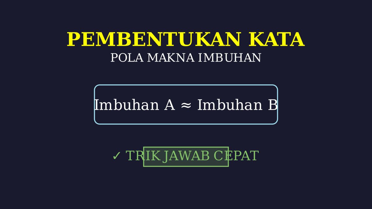 Trik Soal Imbuhan: Pola Makna Sama