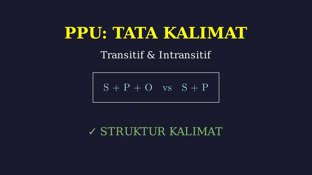 Kalimat Aktif: Transitif dan Intransitif