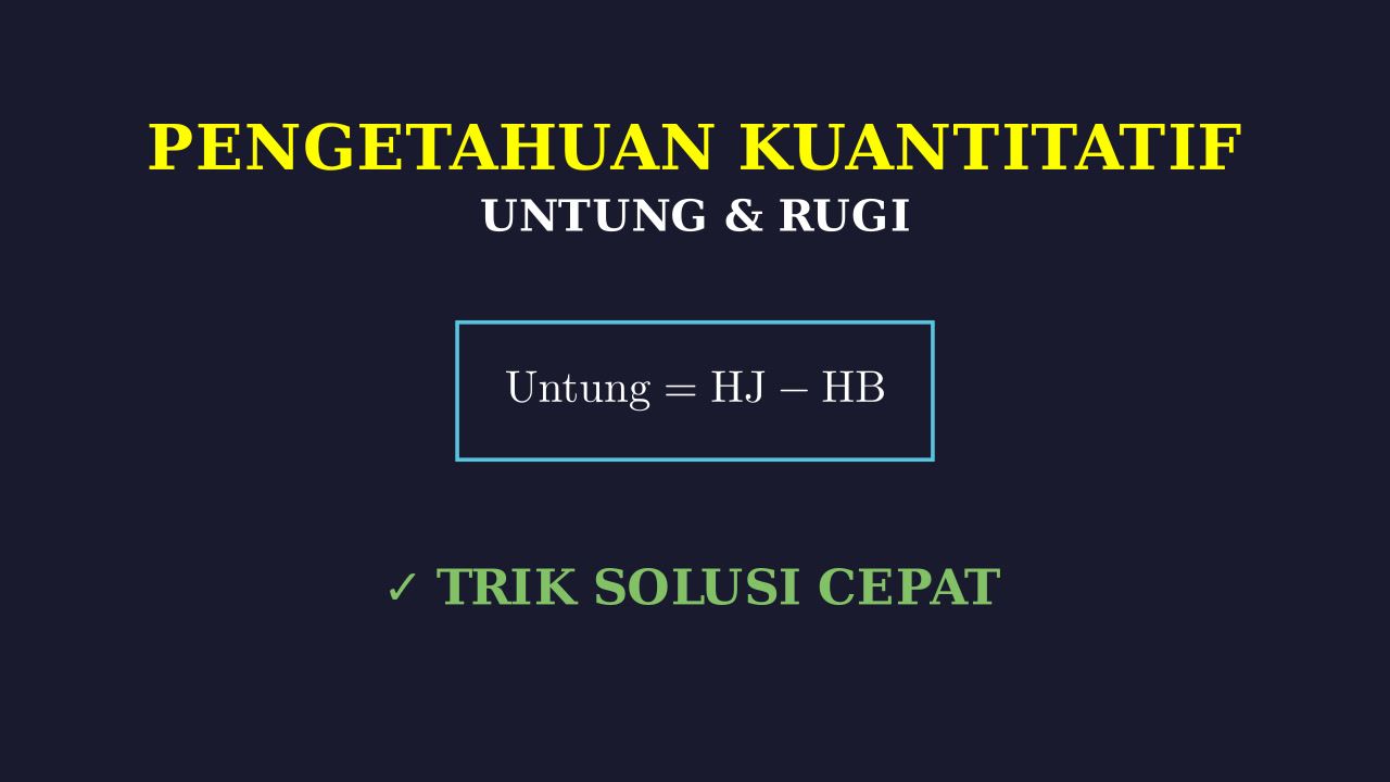 Aritmetika Sosial: Untung Rugi