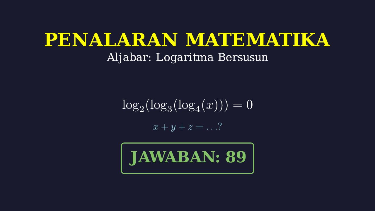 Persamaan Logaritma Bertingkat