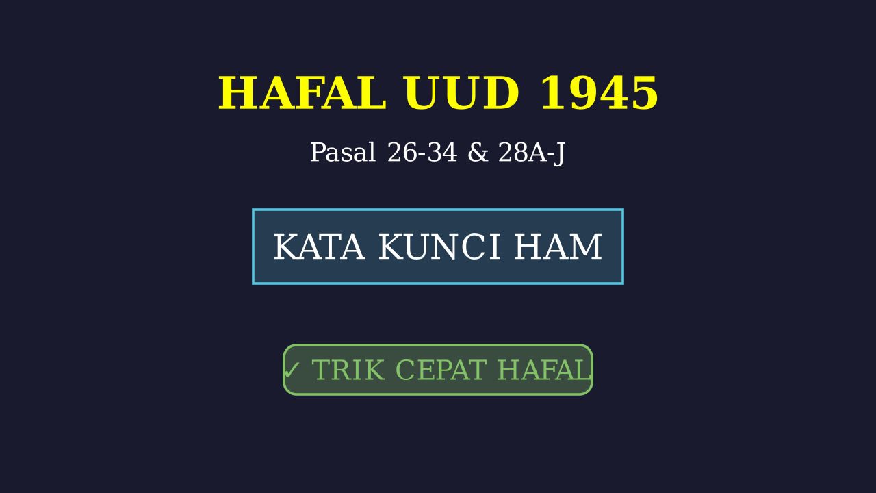 Tips Hafal Pasal 26-34 UUD 1945 & Kata Kunci
