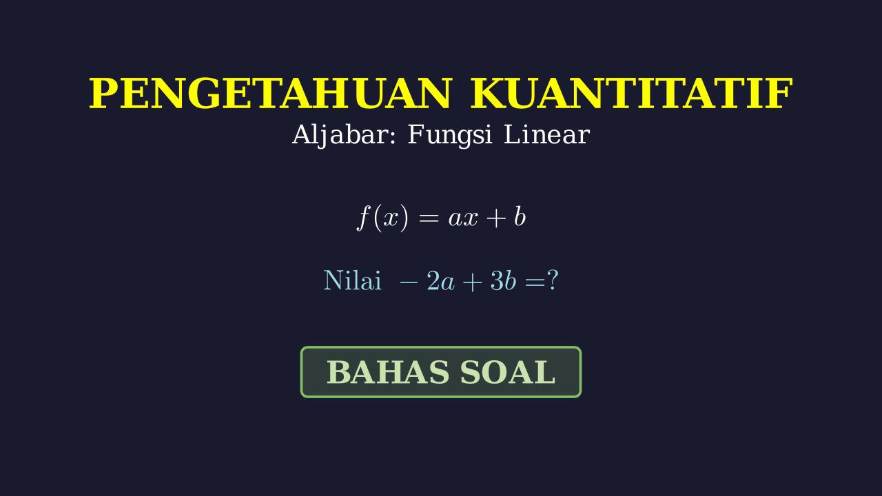Menyelesaikan Soal Fungsi Linear