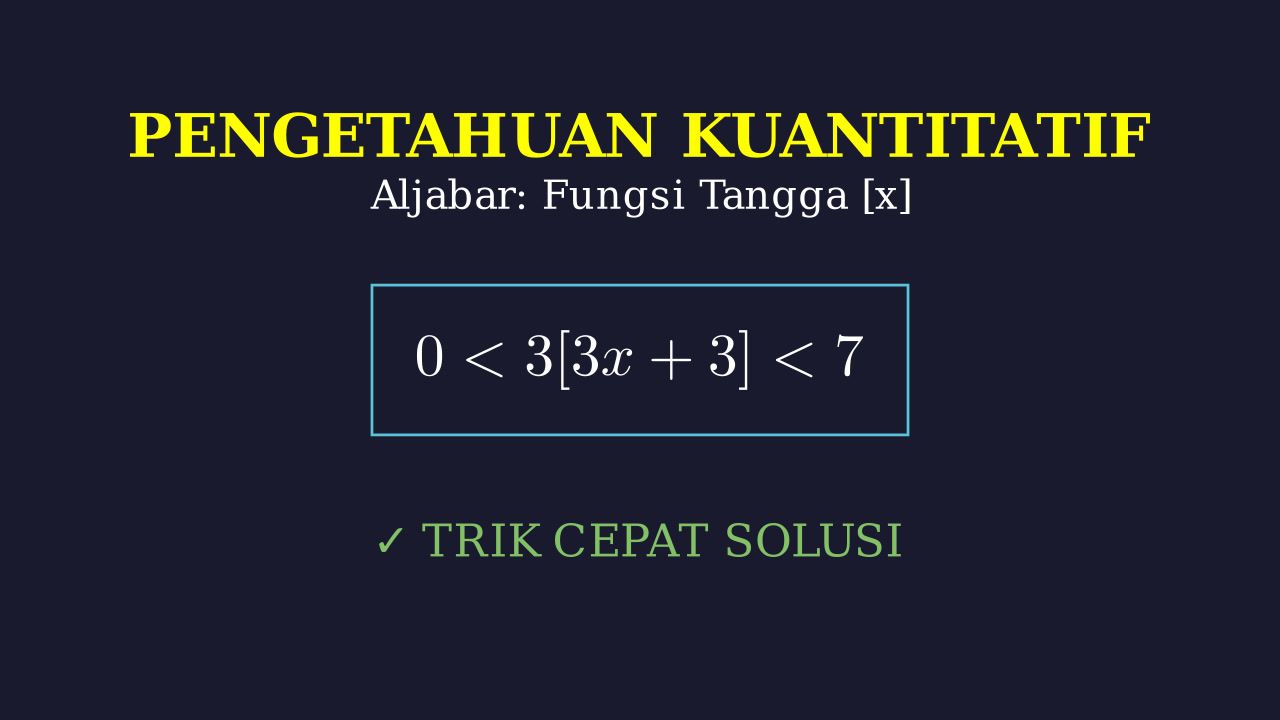 Pertidaksamaan Bilangan Bulat Terbesar