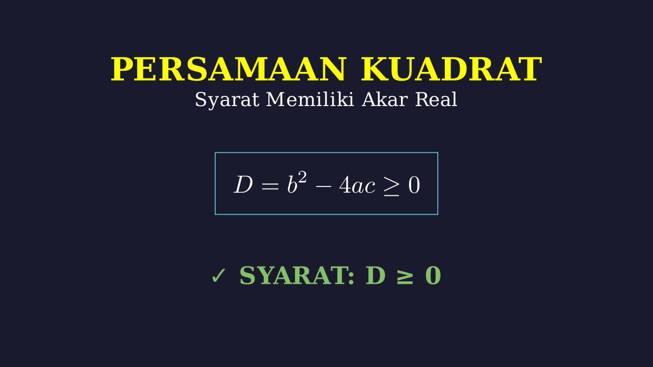 Syarat Akar Real Persamaan Kuadrat