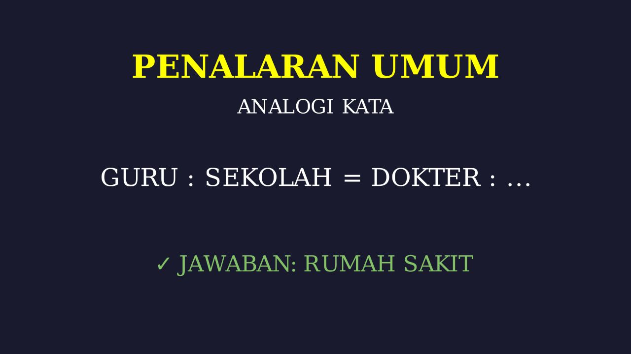 Analogi Kata: Logika Verbal