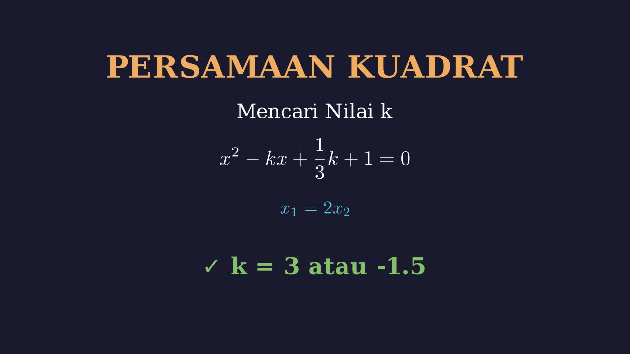Persamaan Kuadrat: Akar Dua Kali Lipat