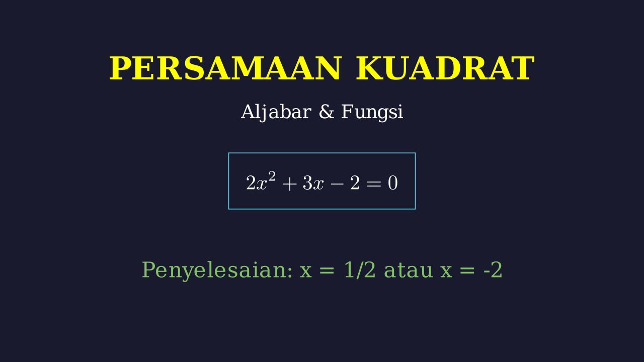Penyelesaian Persamaan Kuadrat