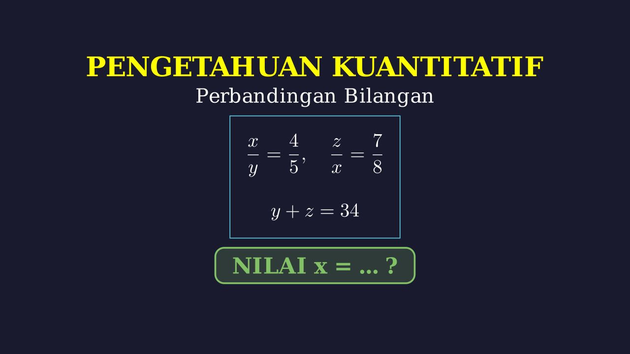 Perbandingan Bertingkat: Mencari Nilai X