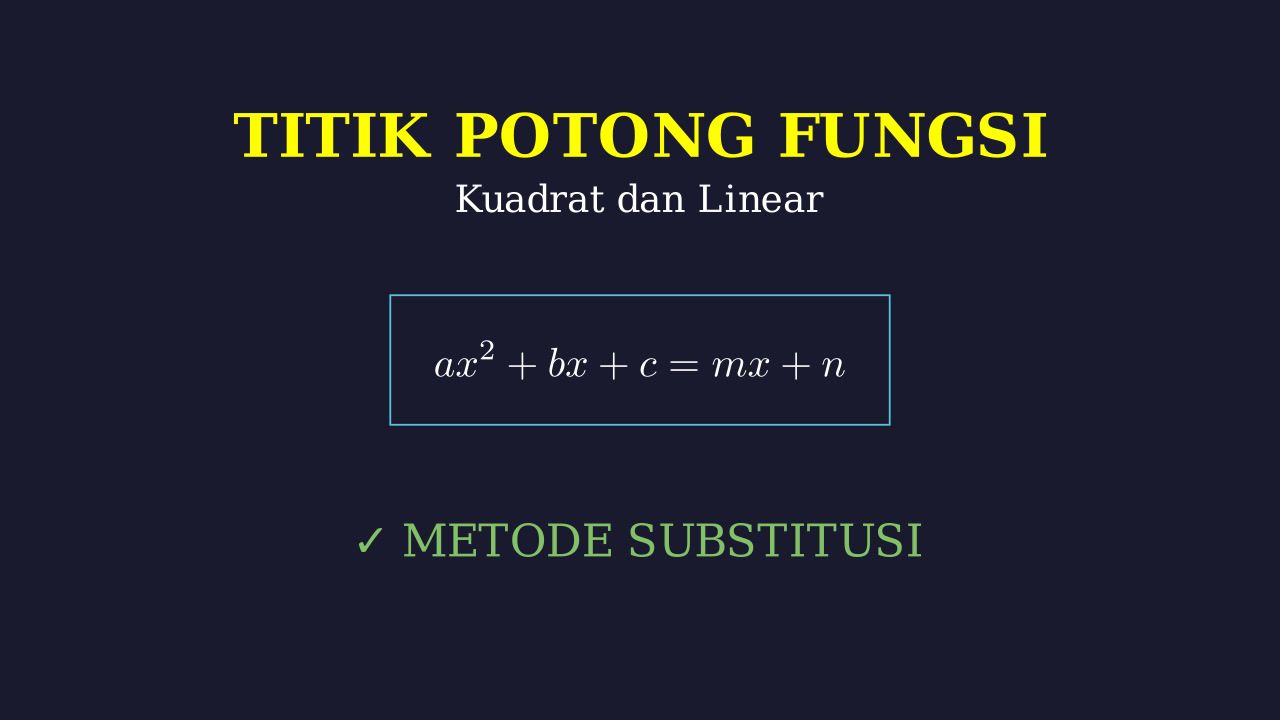 Titik Potong Fungsi Kuadrat dan Linear