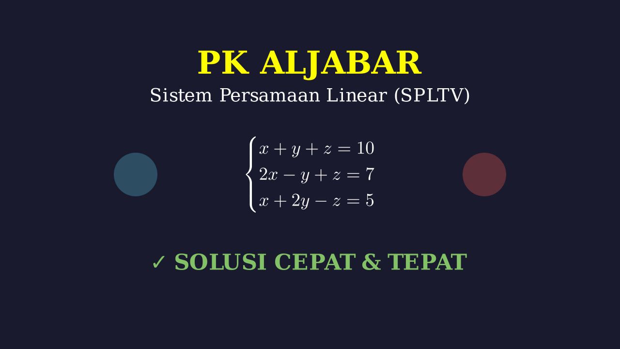 Aljabar Dasar: Sistem Persamaan Linear Tiga Variabel