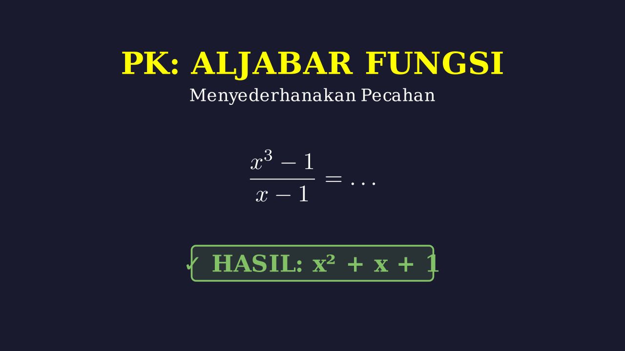 Menyederhanakan Pecahan Aljabar