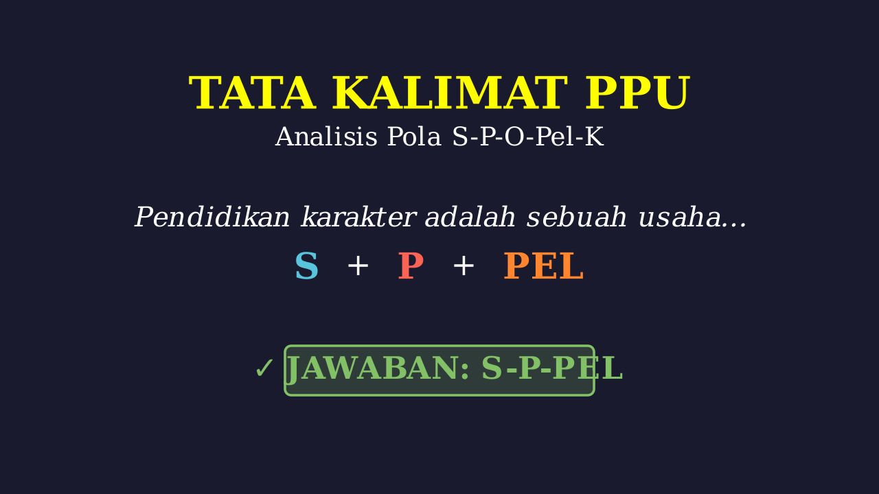 Analisis Pola Kalimat S-P-O-Pel-K
