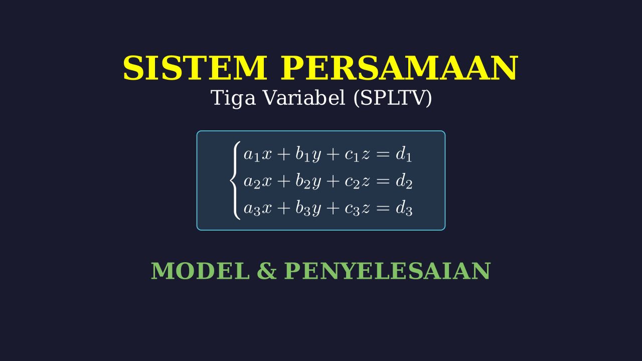 SPLTV: Pemodelan dan Penyelesaian